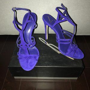 B Brian Atwood Purple Suede Strappy Heels size 10